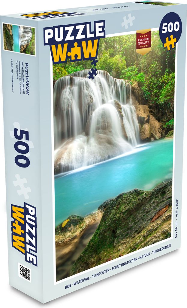 MuchoWow Puzzle 500 Teile Wald - Wasserfall - Natur - Denken - Spiel - Toy