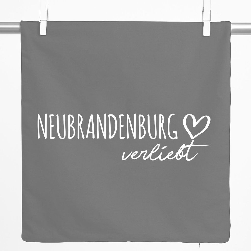 Huuraa Kissenbezug Neubrandenburg verliebt 40x40cm Steel Grey Baumwolle Dekokissenbezug Geschenkidee