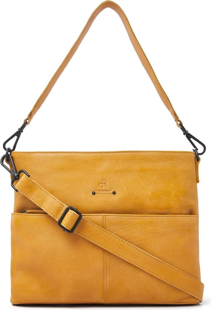 dR Amsterdam Handtasche | Damen Umhängetasche | Damen Leder Schultertasche | Damen Henkeltasche | Tampa - 933543 Yellow