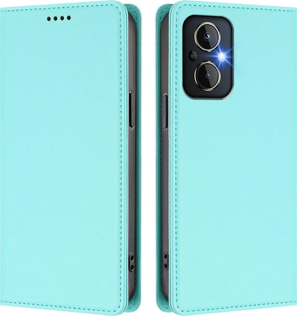Handyhülle für OnePlus Nord N20 5G, Kunstleder Klapphülle Stoßfeste Magnetische Hülle mit Ständer Türkis
