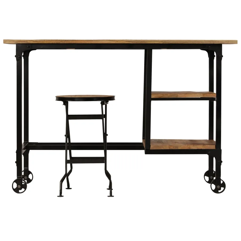 Bureau compact bois massif solution télétravail studio et chambre
