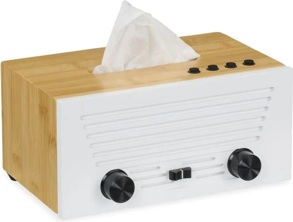 Scatola per fazzoletti cosmetici nel design della radio