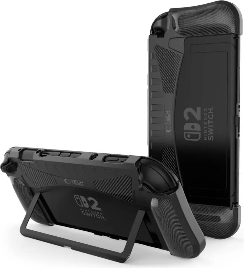 Etui Tech-Protect Tpucarbon Nintendo Switch 2 - Custodia Elegante Nera