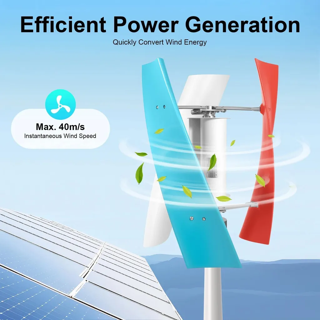 Éolienne verticale Helix 400W - Électricité stable pour camping sauvage - 2