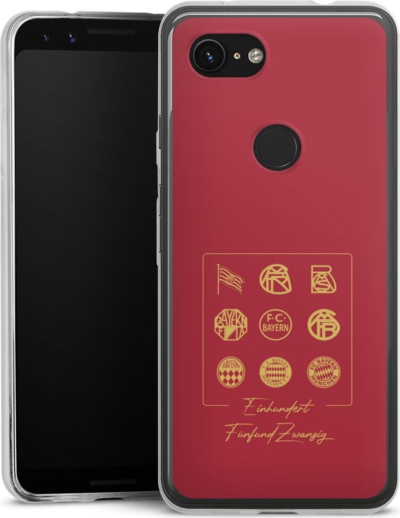 DeinDesign Slim Hülle für Google Pixel 3a Silikon Case Ultra Dünn Handyhülle FC Bayern München Fanartikel FCB 125 Jahre