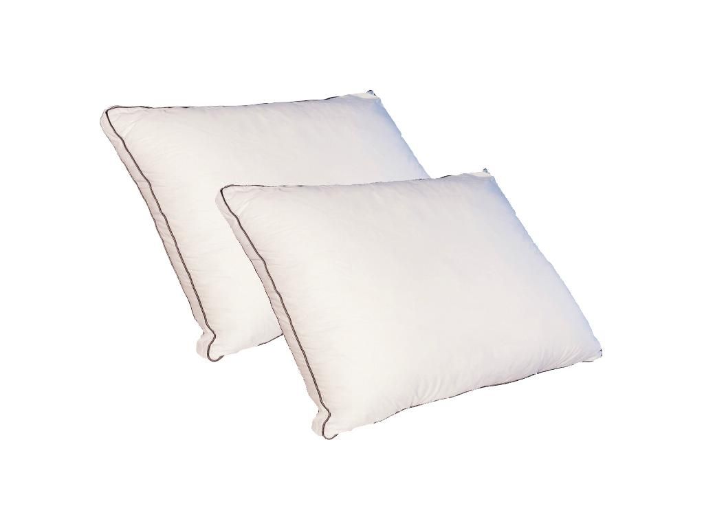 2er-Set Daunenkissen aus Baumwollperkal 91 Fäden/cm² 50 x 70 cm - 700 g - Weiß - AUXENCE