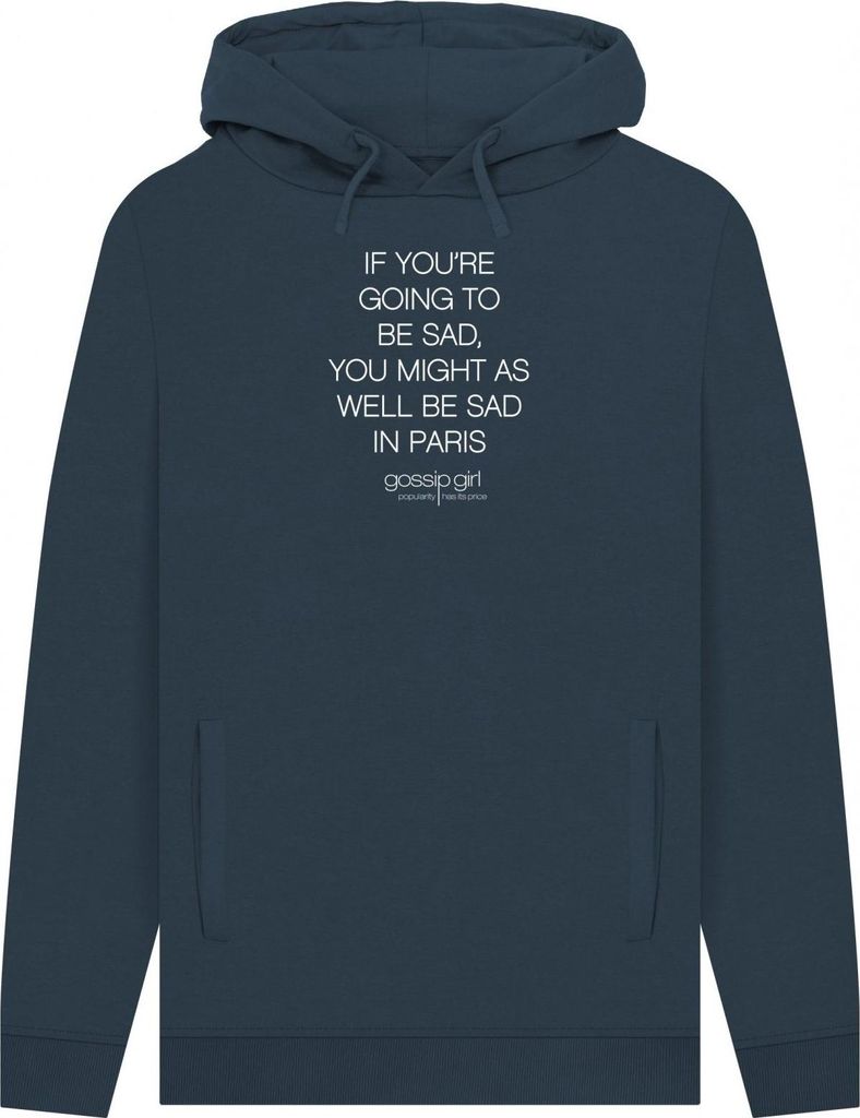 Gossip Girl - "Sad In Paris" Kapuzenpullover für Herren/Damen Uni PN2106 (L) (Marine)