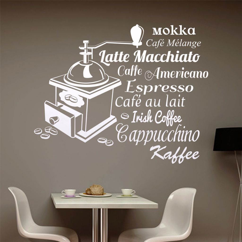 Wandtattoo Kaffee Nr. 3 Wandtattoo in 6 Größen - Wandaufkleber Wall Sticker - Dekoration, Küche, Wohnzimmer, Schlafzimmer, Badezimmer
