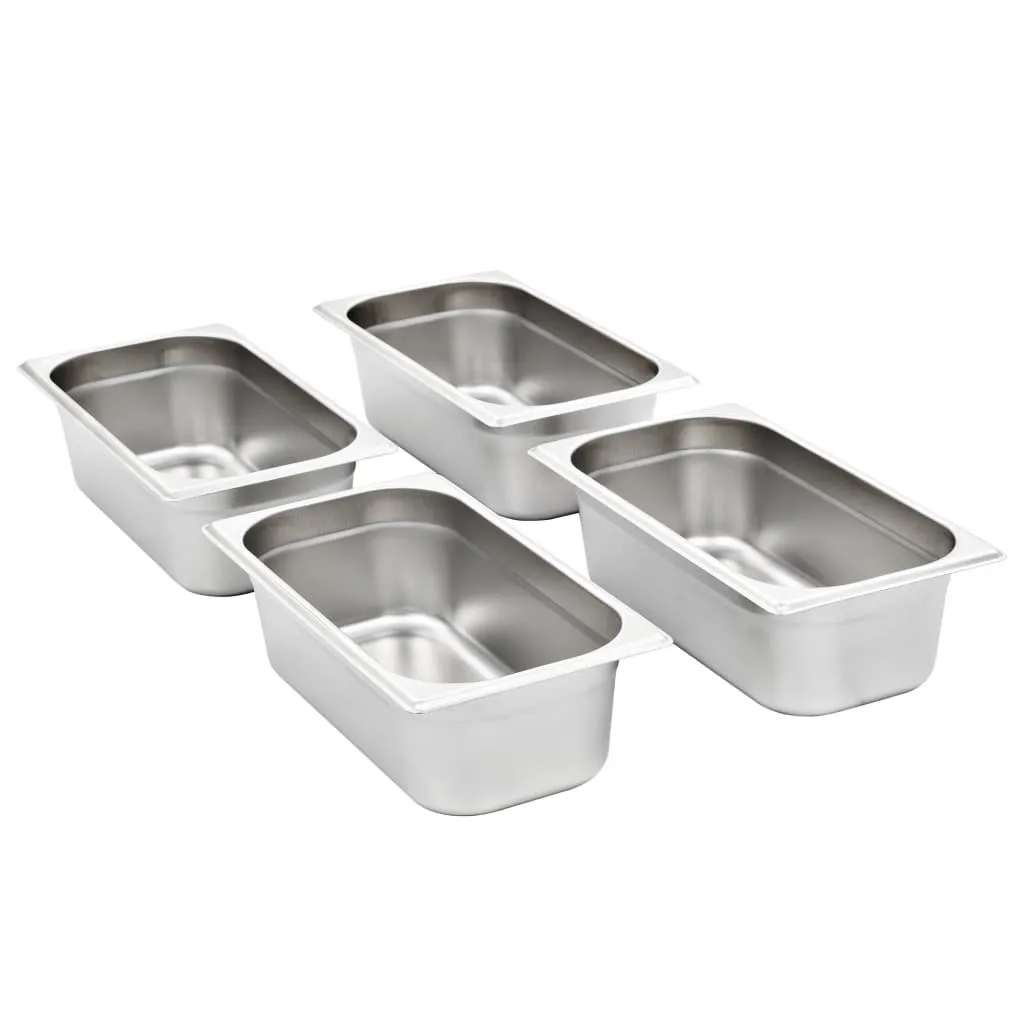 Set 8 Vaschette Professionali GN 1/3 h100mm Acciaio Inox vidaXL
