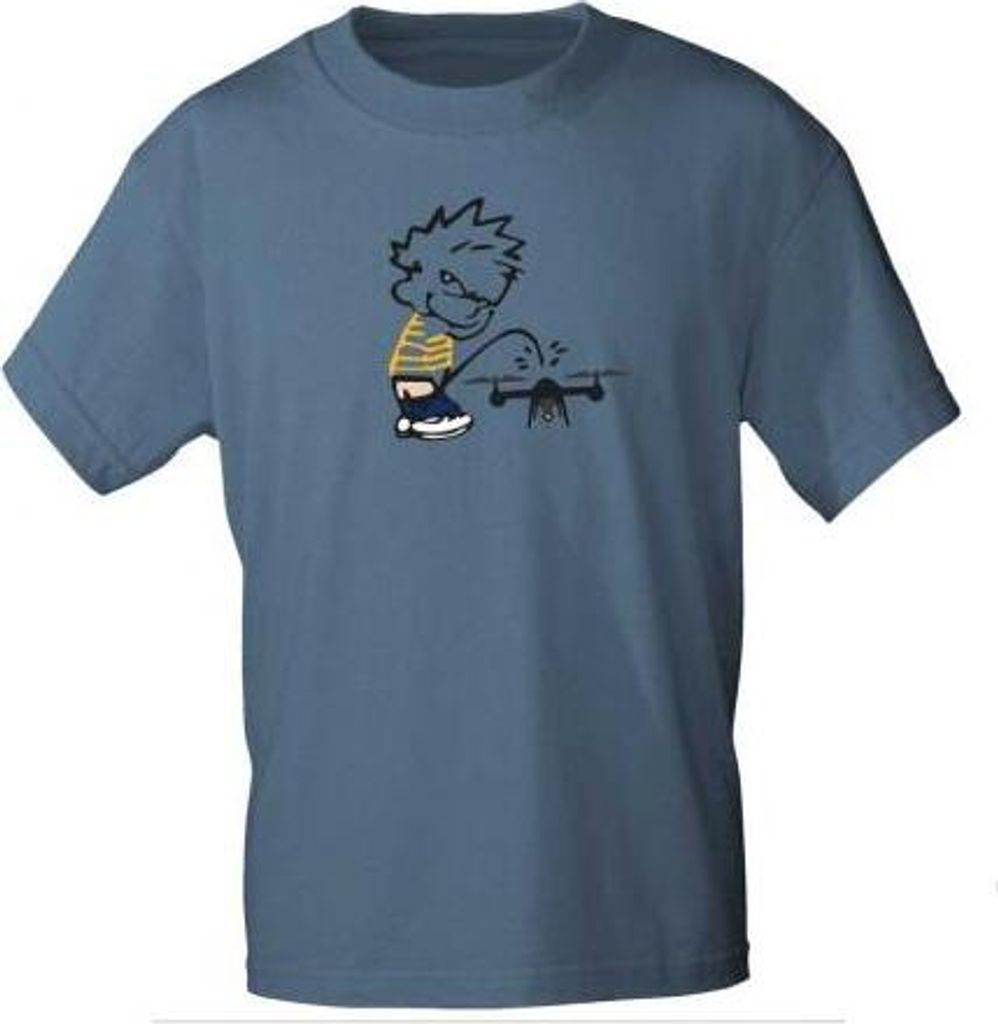 T-Shirt mit Print - Pinkelmännchen gegen Drohnen - 85176 Indigoblue Gr. S-2XL Größe - XXL