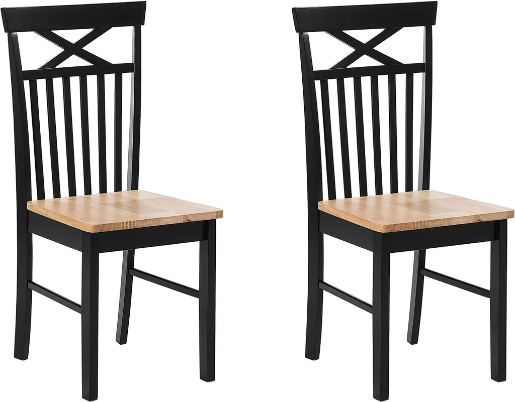 Lot de 2 Chaises Confortables pour Table à Manger Style Bois Tradition