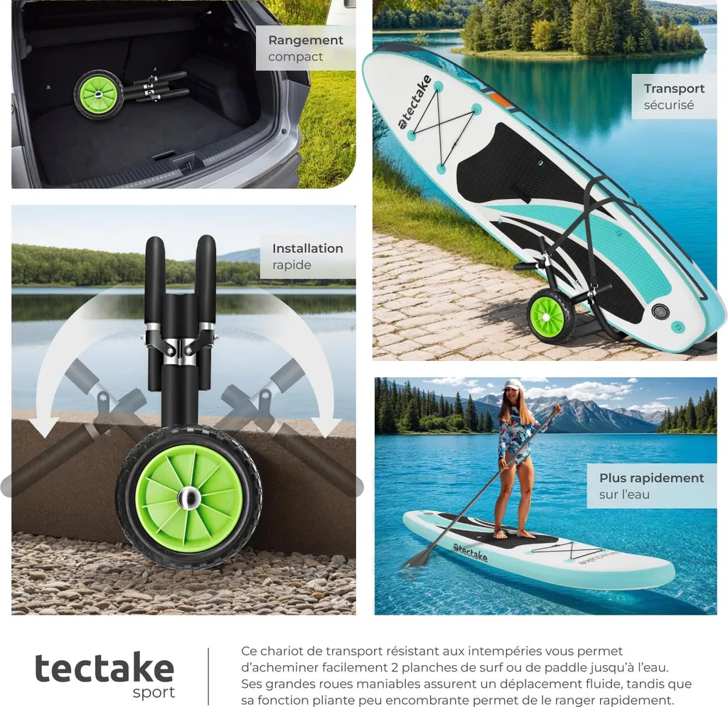 Chariot de surf double WaveWheel : transportez deux planches sans effort - 4