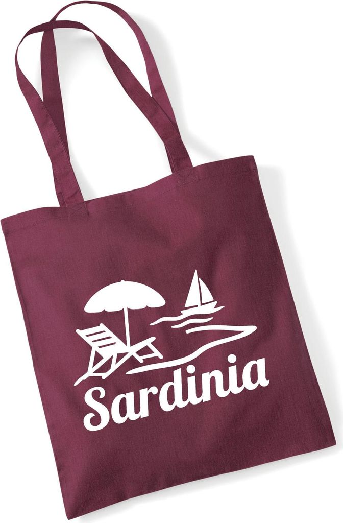 Huuraa Jutebeutel Sardinia Italien 10 Liter Burgundy Baumwolle Tasche Geschenkidee
