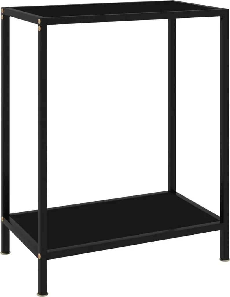 Consolle Ingresso Nera 60x35x75 cm | Vetro Temperato e Acciaio
