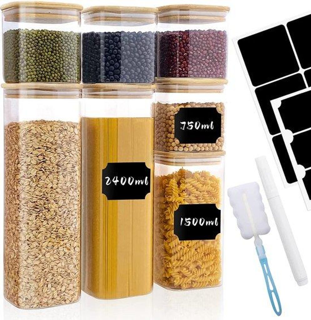 Küchen-Organizer-Vorratsbehälter-Set - Küchen-Vorratsbehälter mit Rastern für Reis, Zucker, Pasta - Küchen-Organizer-System