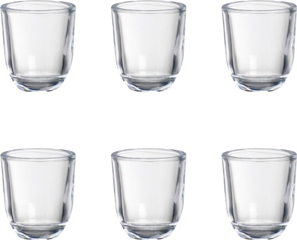 Bolsius - Kerzenhalter - Glas - Rund - Votivkerzen - Vorteilspack - 6 Stücke