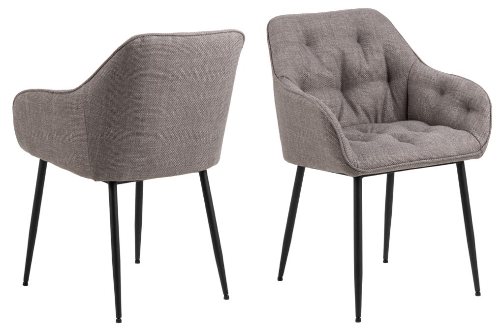 Brooke Esszimmerstuhl mit Armlehne braun.