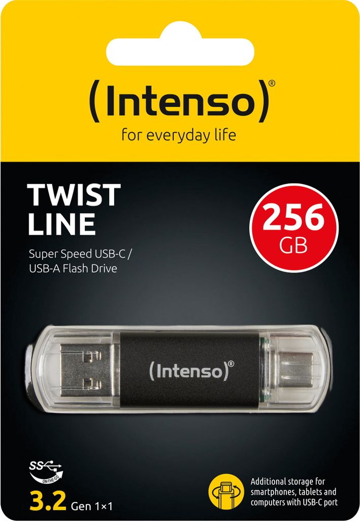 Intenso 3539492 Intenso USB-Stick Twist Line anthrazit 256 Productafbeelding 