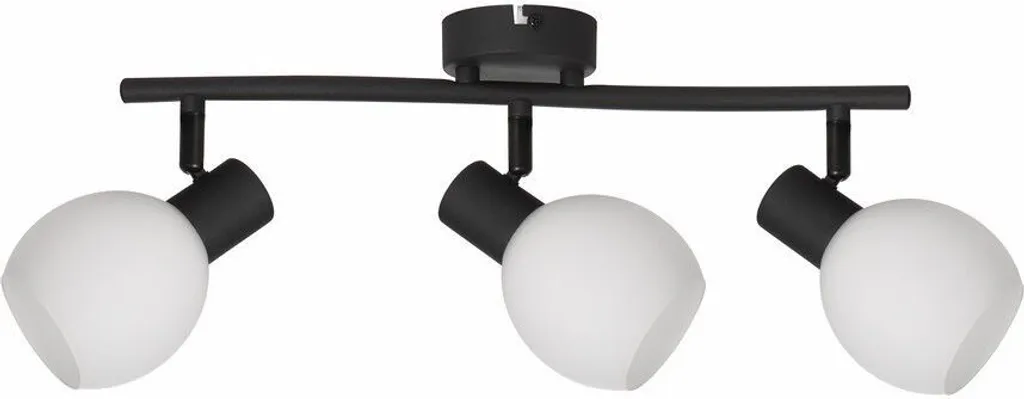 Plafonnier 3 spots noir et verre Cortez Reality luminaire intérieur
