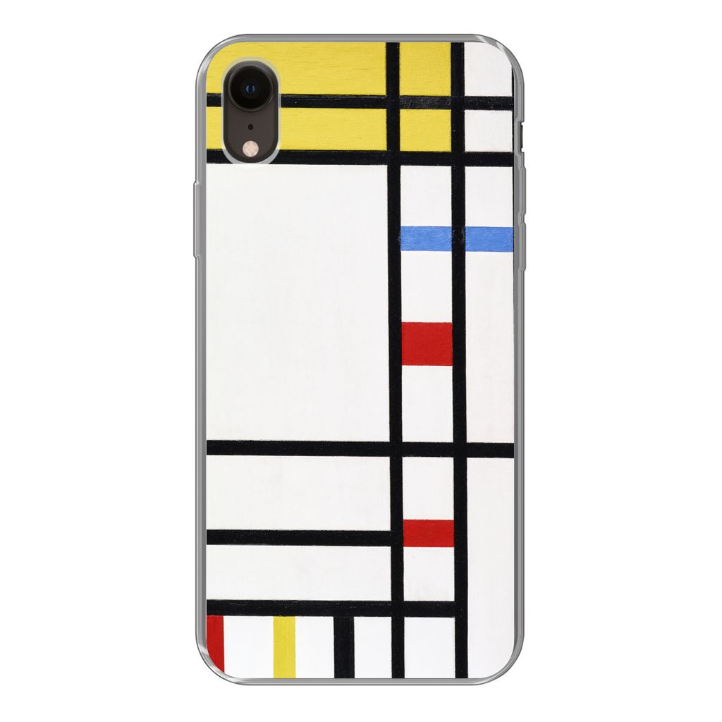 MuchoWow Handyhülle Schutzhülle Hülle für iPhone XR Place De La Concorde - Piet Mondrian Silikon Softcase Handy Hülle - Schutzdeckel