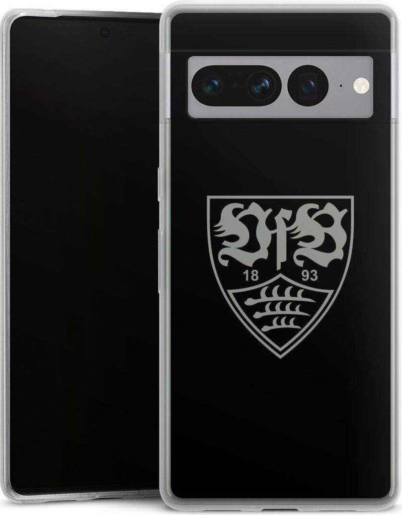 DeinDesign Slim Hülle für Google Pixel 7 Pro Silikon Case Ultra Dünn Handyhülle Logo Offizielles Lizenzprodukt VfB Stuttgart
