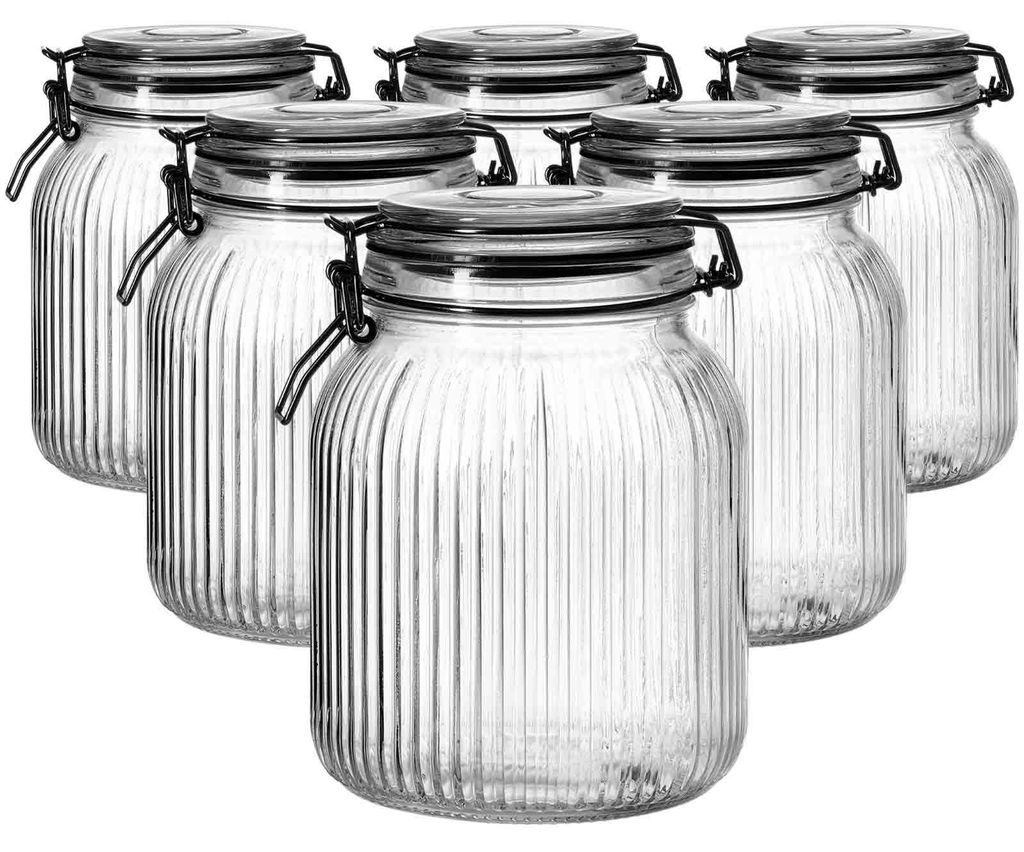 Ritzenhoff & Breker Runa Vorratsglas mit Clip-Verschluss 1,4 l 6er Set