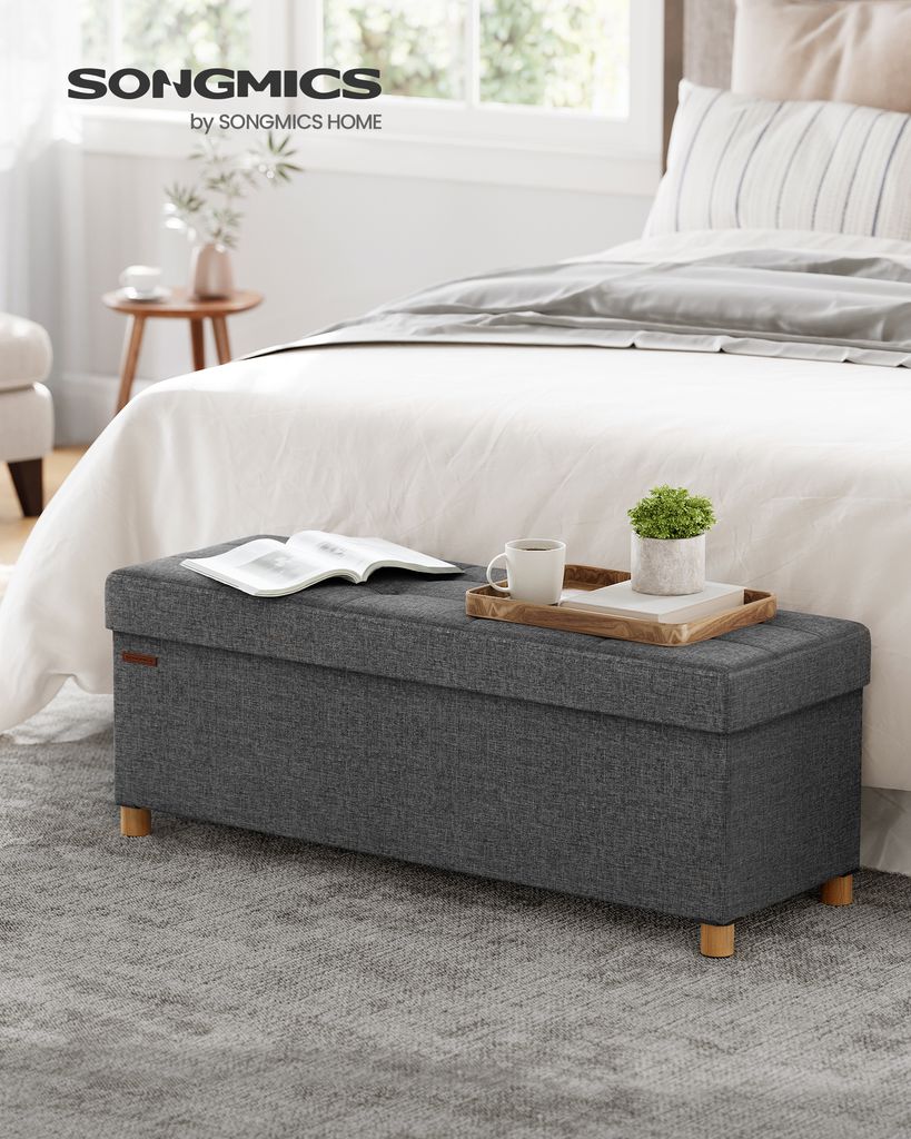 SONGMICS Sitzhocker, 112L, klappbare Sitztruhe, Produktbild 