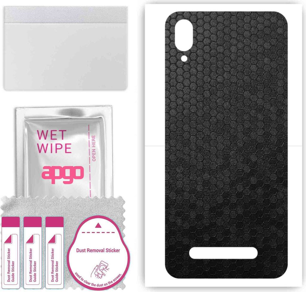 apgo Rückseite Schutzfolie, Skin, kompatibel mit Doogee Y8C, Hinten Displayschutzfolie aus Vinylfolie, kratzfest, einfache Montage - Schwarze Honi...