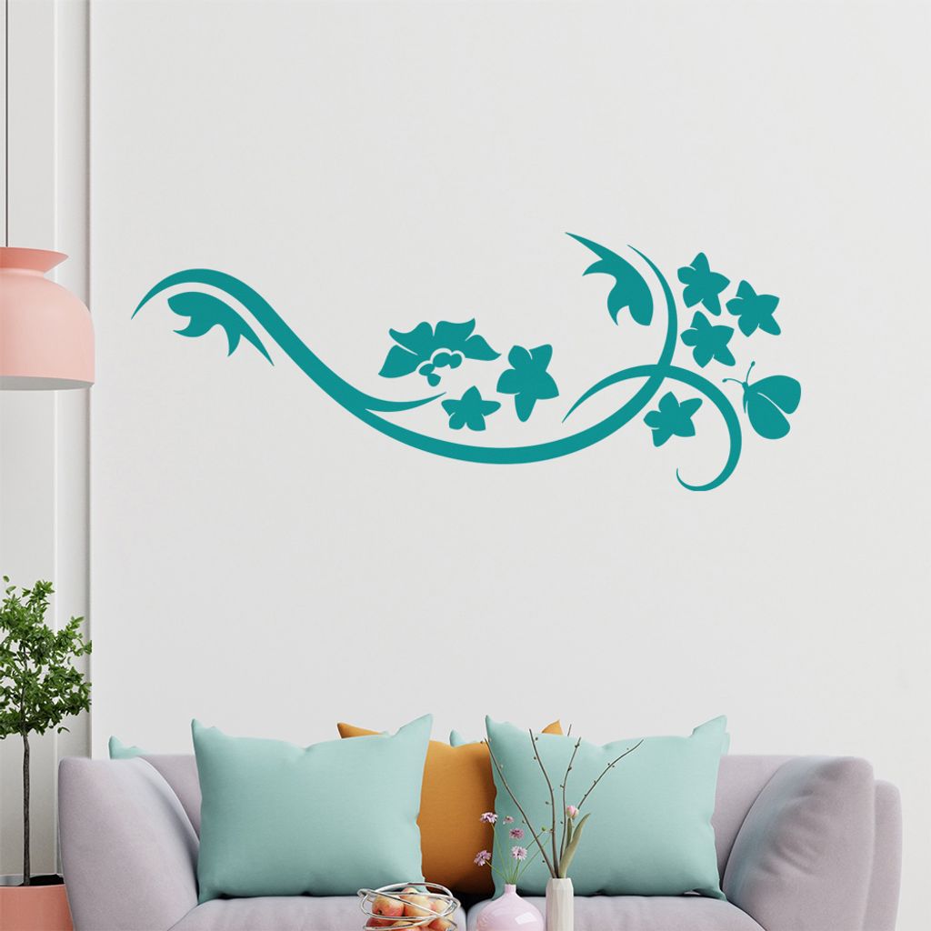 Blüte Blume Tribal Wandtattoo in 6 Größen - Wandaufkleber Wall Sticker - Dekoration, Küche, Wohnzimmer, Schlafzimmer, Badezimmer