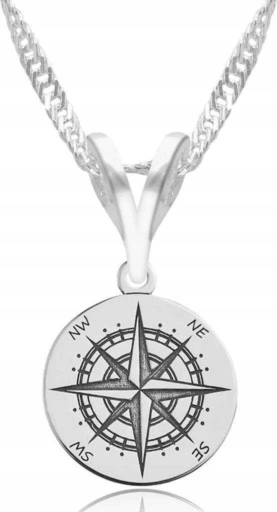 URONE Collana con bussola in argento Sterling 925 con ciondolo a bussola da viaggio, gioielli di laurea regali per voi donne uomini
