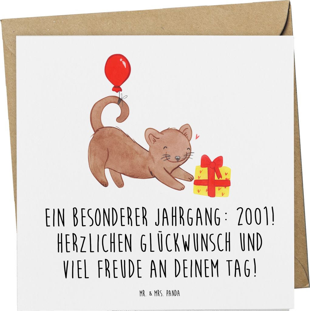 Mr. & Mrs. Panda Glückwunschkarte 2001 Geburtstag - Weiß - Produktbild 