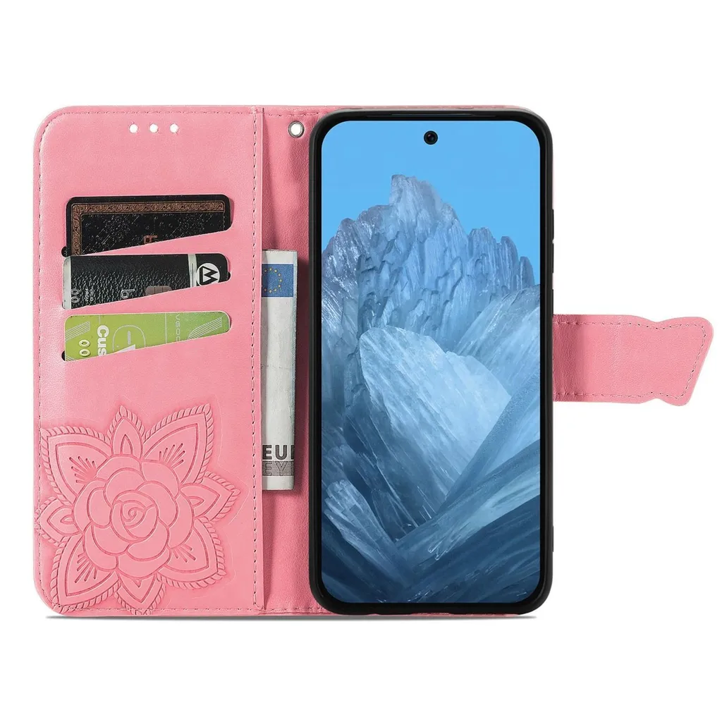 Per Google Pixel 9 / 9 Pro Custodia per cellulare in con design a farfalla Rosa - 3