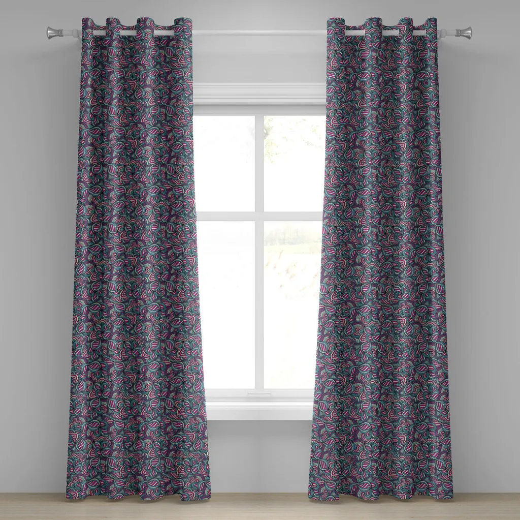 Tenda Boho ABAKUHAUS 280x225 cm Colorata Occhielli Salotto Camera