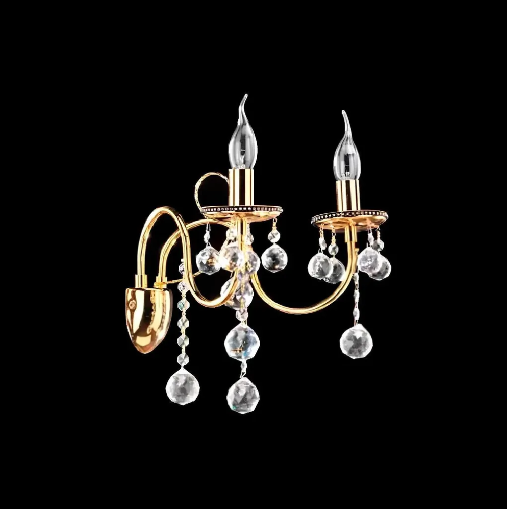 Lustre Cristal et Or - Luminaire Royal avec Pampilles Haut de Gamme