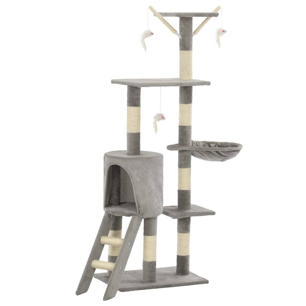 "2026 Promotion" Katzen-Kratzbaum mit Sisal-Säulen 138 cm Grau - Kratzbäume CC1871