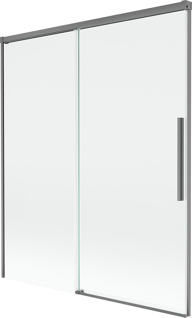 Mexen Rox Badewanne Paravent 2-flügelig zum Schieben 100 x 150 cm, transparent, Chrom - 8C9-100-003-01-00