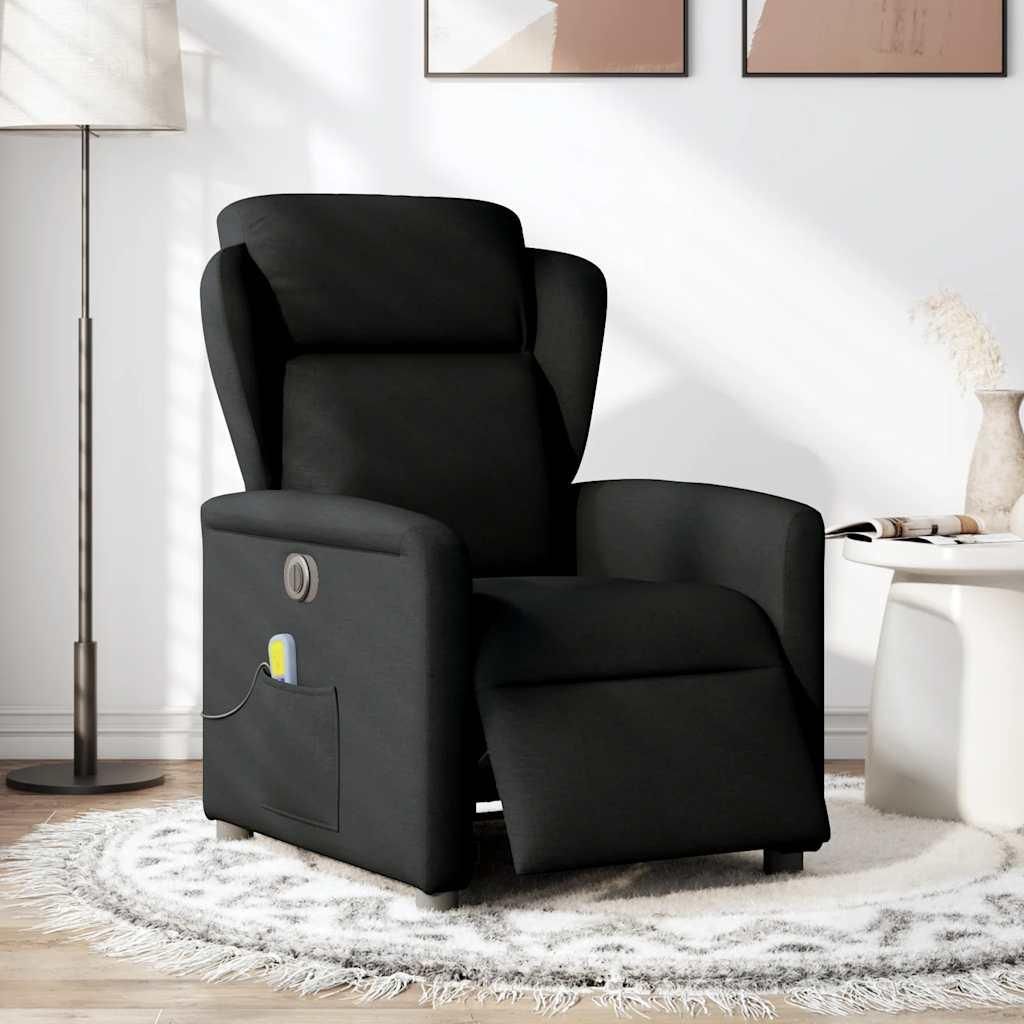 vidaXL Massagesessel Elektrisch Schwarz Stoff