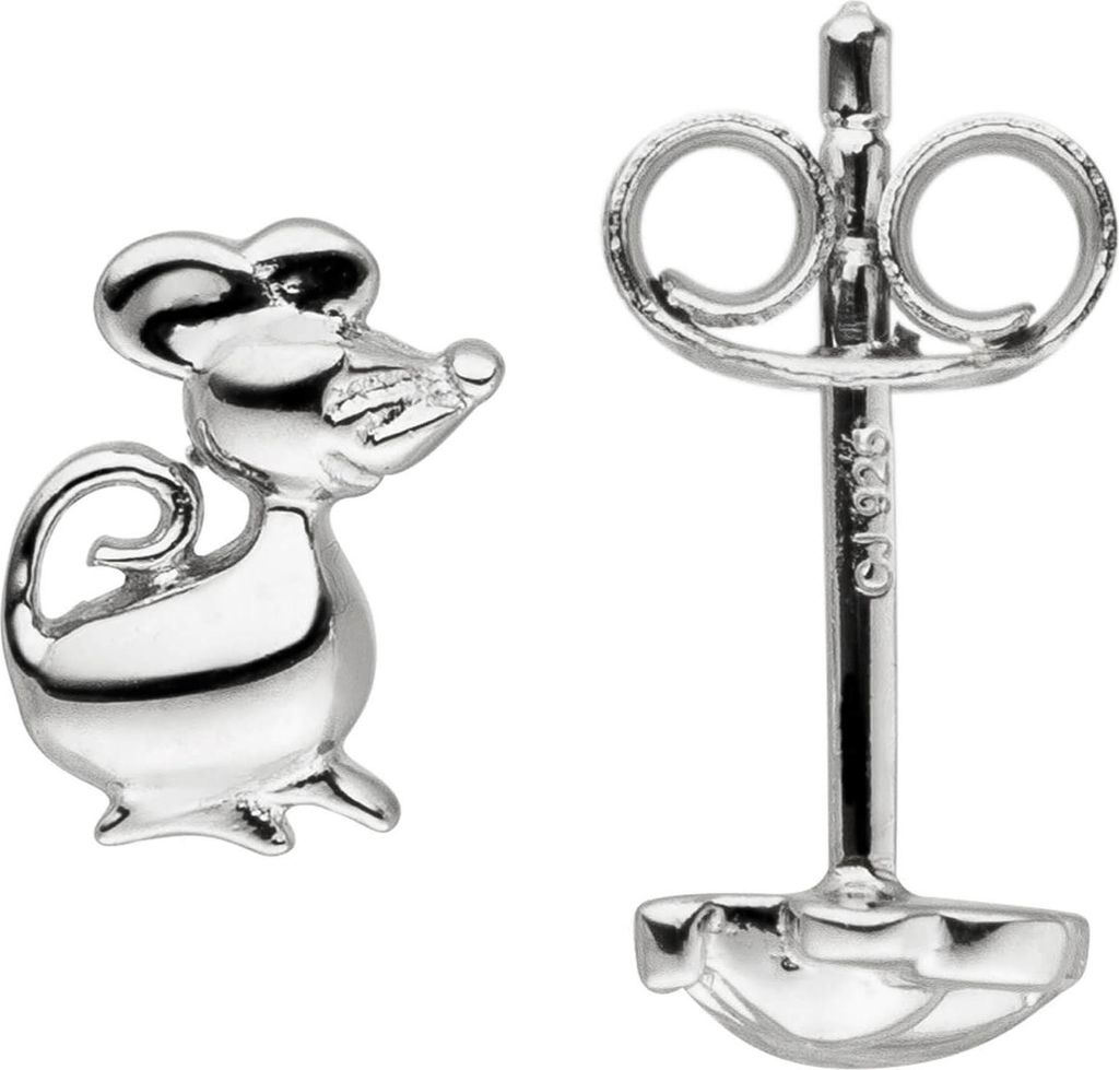 Paar Ohrstecker Maus Mäuse aus 925 Silber Ohrringe Ohrschmuck für Kinder