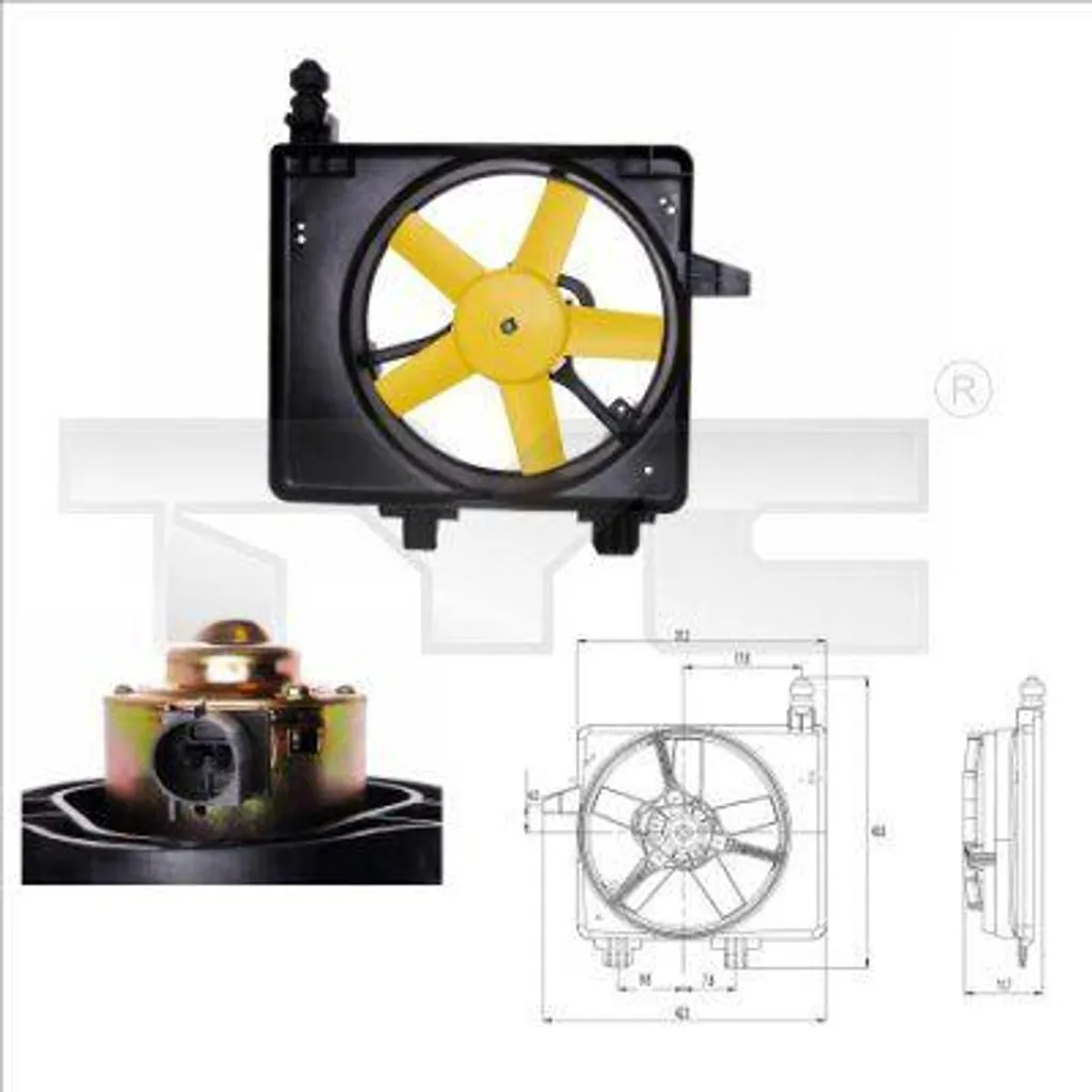 Ventilateur radiateur TYC 810-0031 silencieux et robuste pour Fiesta VI