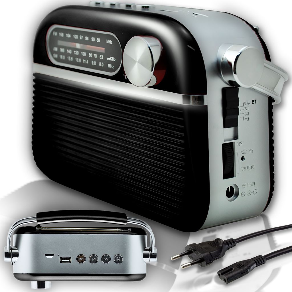 Retro rádio reproduktor Vintage rádio 1200 mAh přenosné FM Obrázek produktu