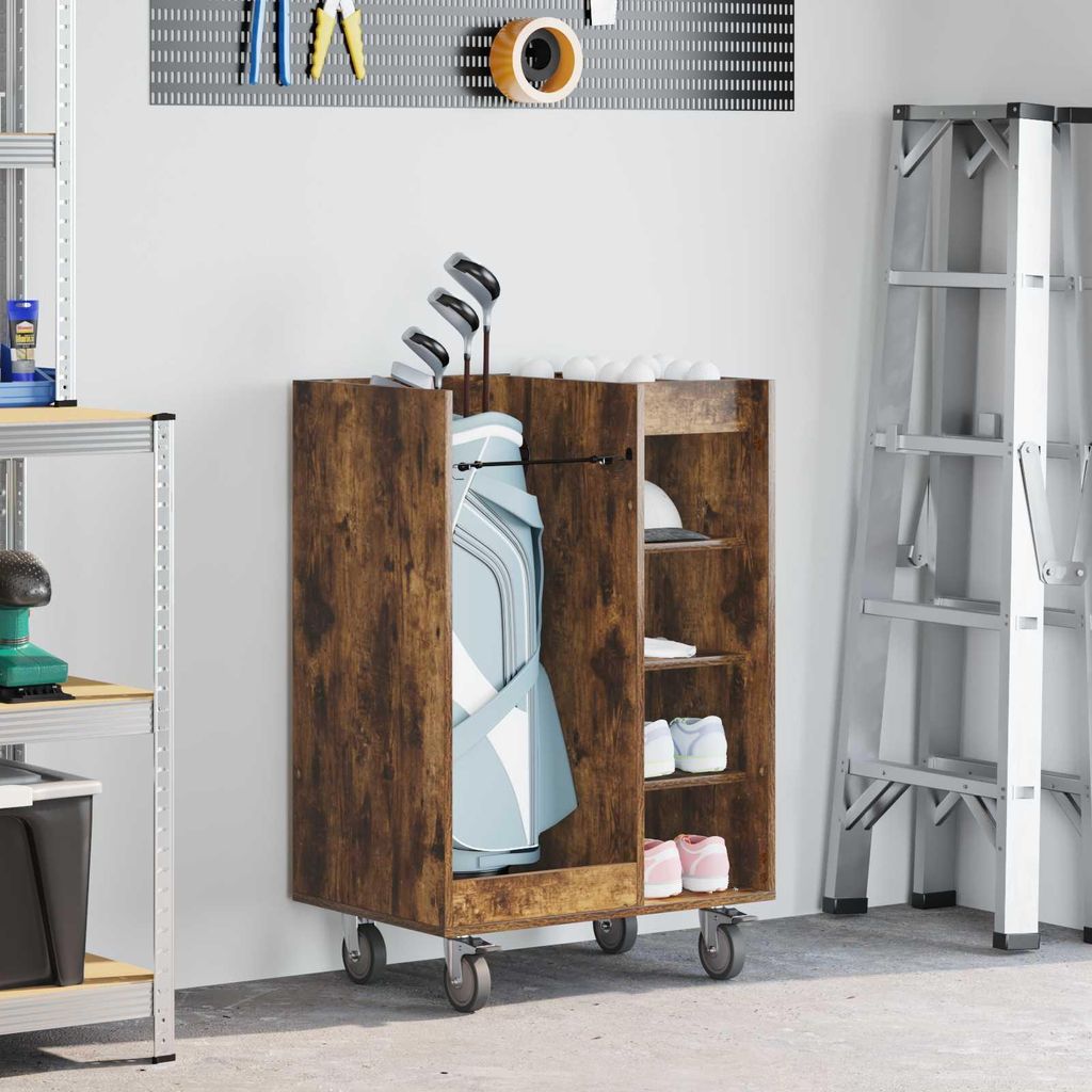 "Schlussverkauf" Golf Schrank - mit Stauraum - Mit Rad Uni Geräucherte Eiche 65x45x98 cm C17530