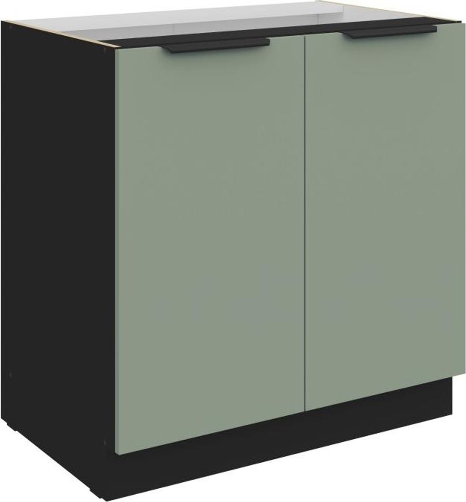 Unterschrank LUNARA mit zwei Türen – Breite 80 cm, grün/schwarz