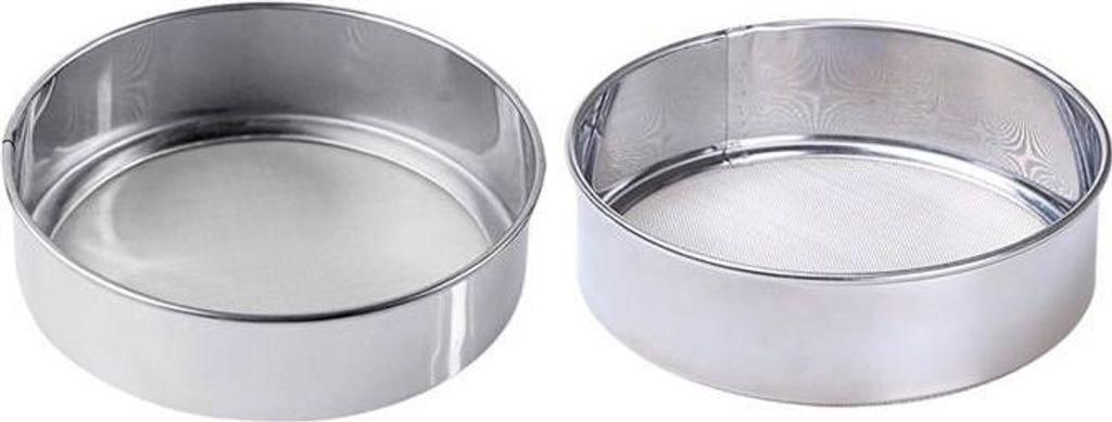 Set mit 2 feinen Mehlsieben aus Edelstahl, runden Sieben, Pulversieb, Backutensilien, Küchenhelfer