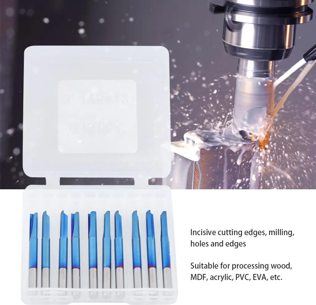 Mèche CNC 3.175mm pour Découpe de Précision sur Bois, Acrylique et PCB - 8