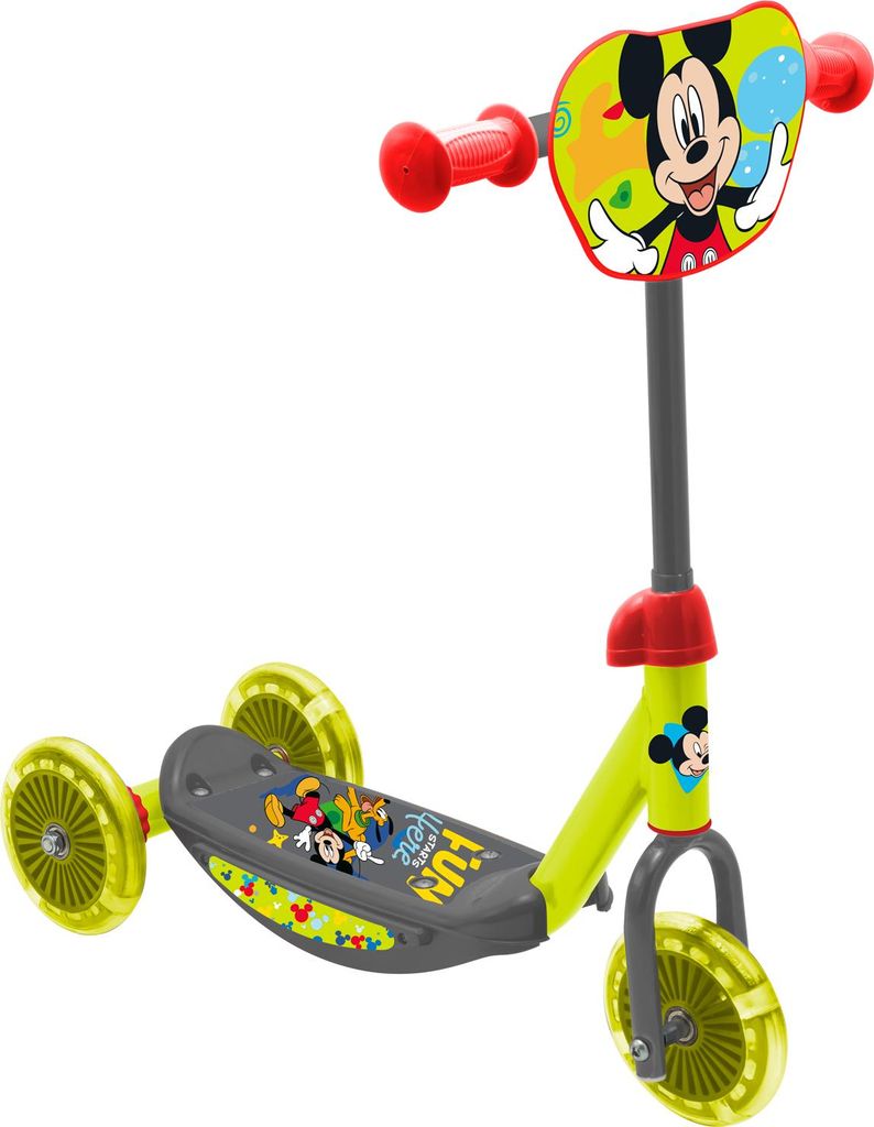 Disney Mickey 3-Rad Baby Scooter, Verstellbar, Mit Rutschfester Plattform