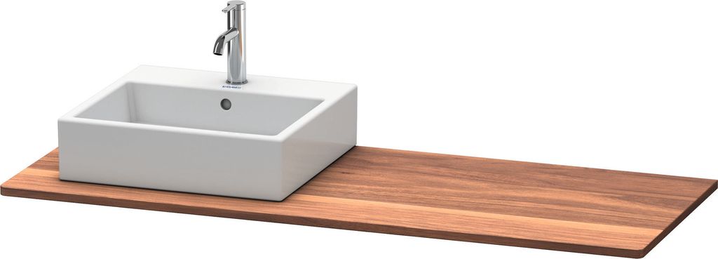 Duravit XSquare Massivholz-Konsole, 1 Ausschnitt links, 1400x20x550mm, XS061GL7777