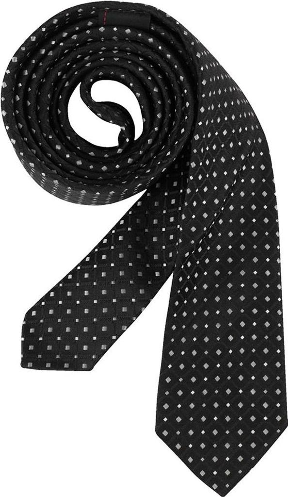 Greiff Corporate Wear Herren Krawatte Slimline 6cm Schwarz/Silbergrau