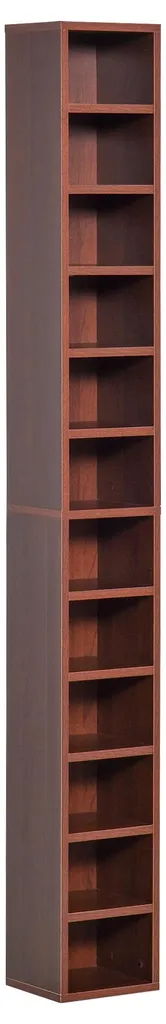 Colonne rangement 12 compartiments pour 204 CD - Meuble slim 21x20x175cm - 2