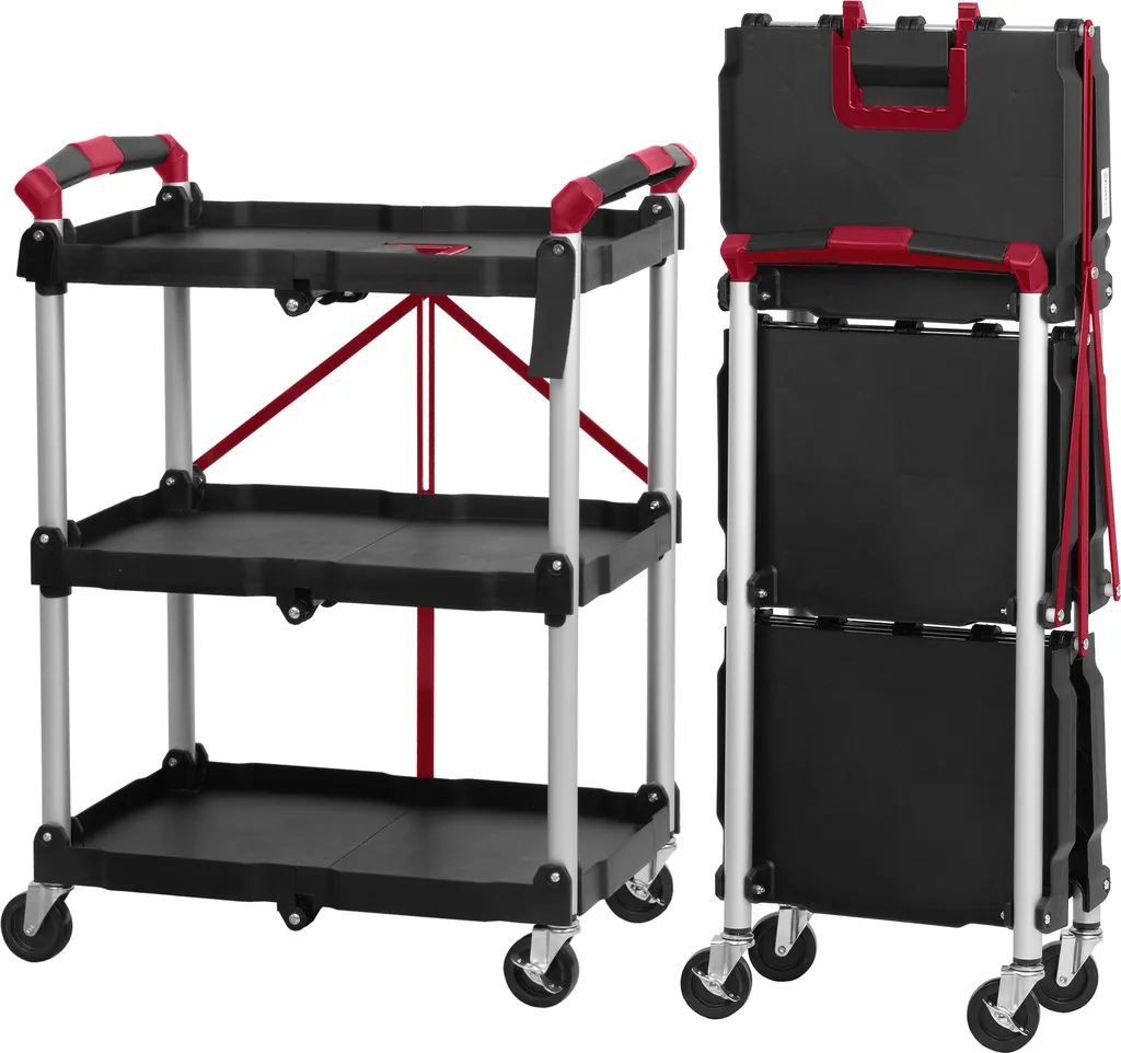 Carrello Logistica Pieghevole Mahlzeit 3 Livelli | Portata 150 kg