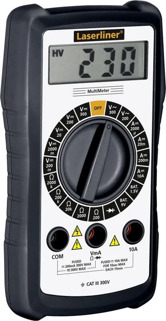 Testeur électrique Laserliner 083.031A avec écran LCD 1999 chiffres 9V